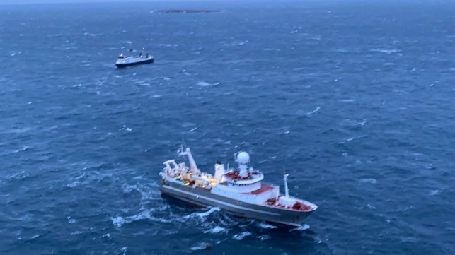 stranded ferry and passengers rescued off Iceland