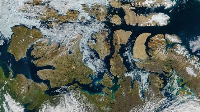 Satellite image of Canadian Arctic