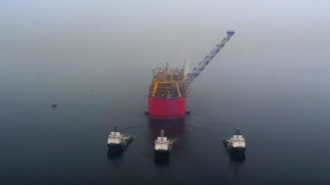 file photo of Prelude FLNG under tow