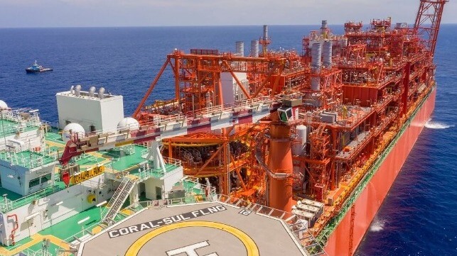 FLNG Coral Sul, an offshore gas processing and liquefaction platform