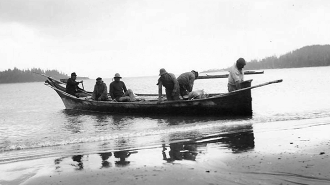 Makah whalers circa 1900 (photo courtesy Museum of History and Industry, public domain)