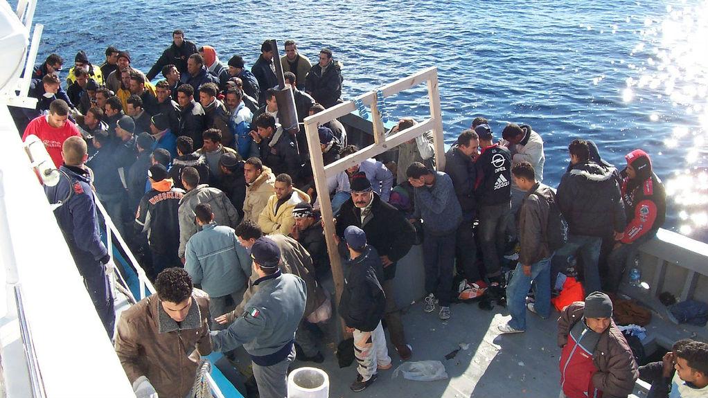 Migrants near Italy
