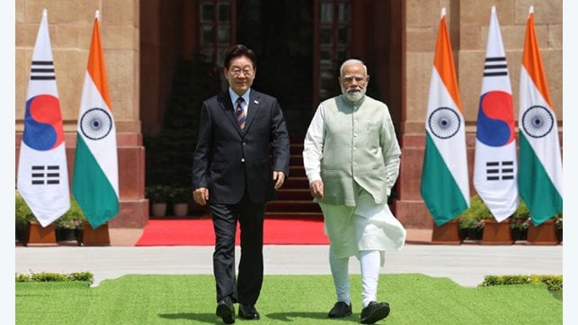 Indian and south Korean leaders during state visit