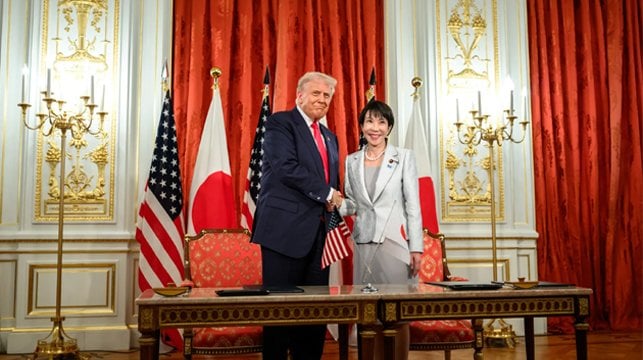 Japanese Prime Minister Sanse Takaichi and Donald Trump
