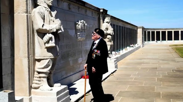 Lawrence Churcher at the Normandy memorial in France, 2020 (Royal Navy)