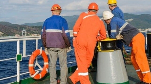 crewmembers at sea