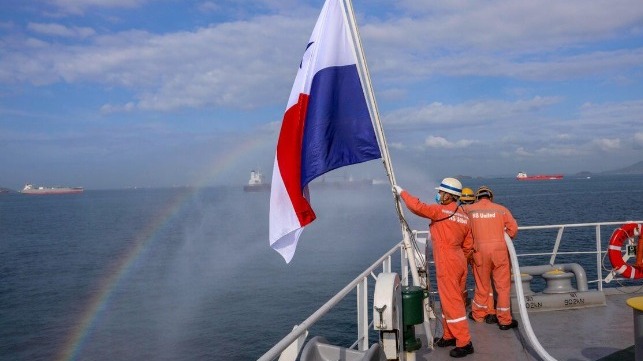Seafarer with Panamanian flag