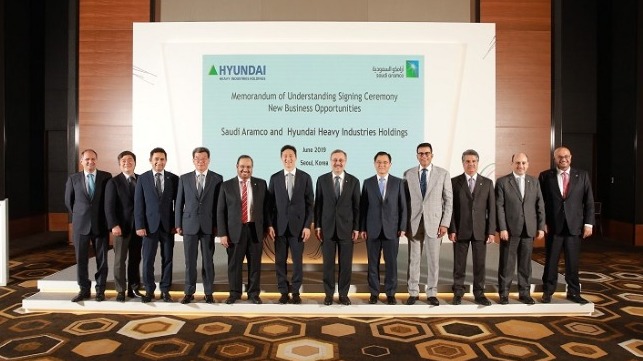 Executives from Saudi Aramco and HHI