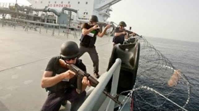 armed guards on ship