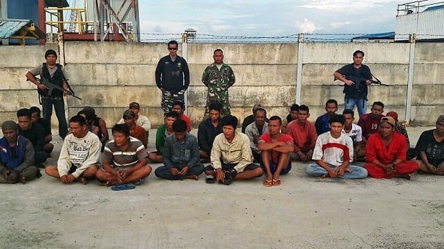 Pirate suspects in the Riau Islands, 2017 (file image courtesy Indonesian Navy)