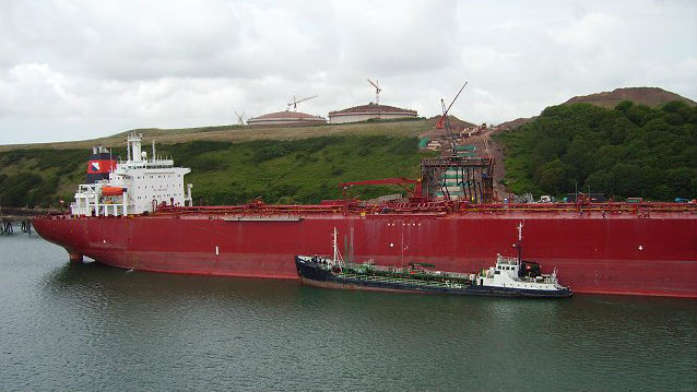 Tanker in Milford Haven
