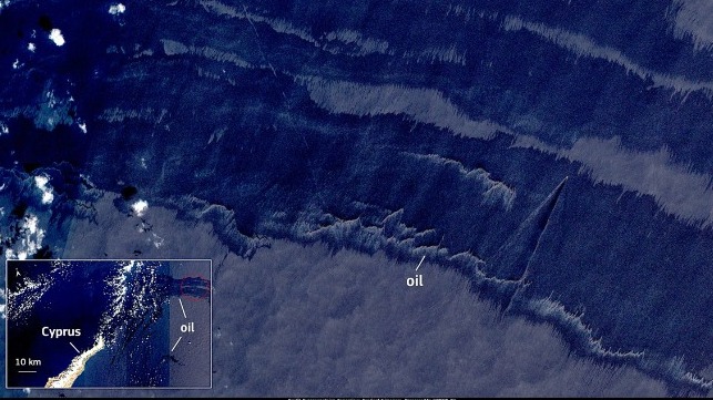 sat image of oil off cyprus