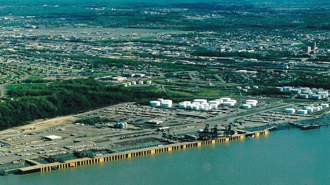 Port of Alaska at Anchorage waterfront view
