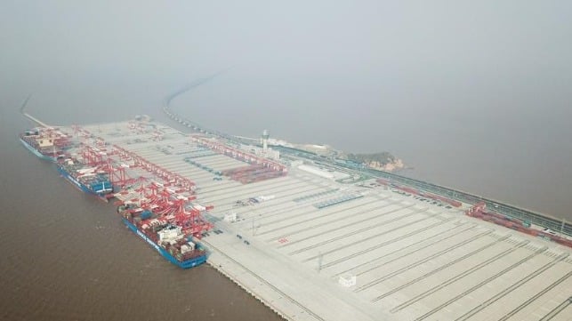 Port of Shanghai's Yangshan terminal complex (file image)