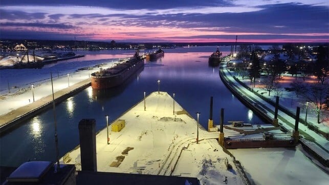 Great Lakes lock opening