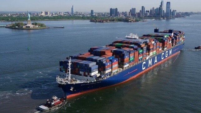 CMA CGM containership in NYC