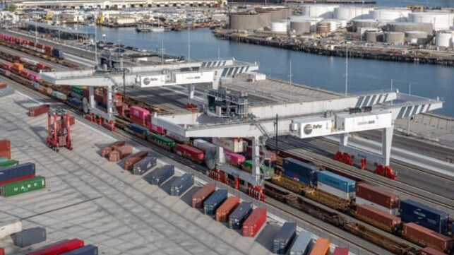 TraPac rail terminal, Port of Los Angeles (File image courtesy Port of LA)