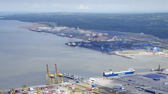 The busy energy port of Ust-Luga, Russia (Gazprom file image)
