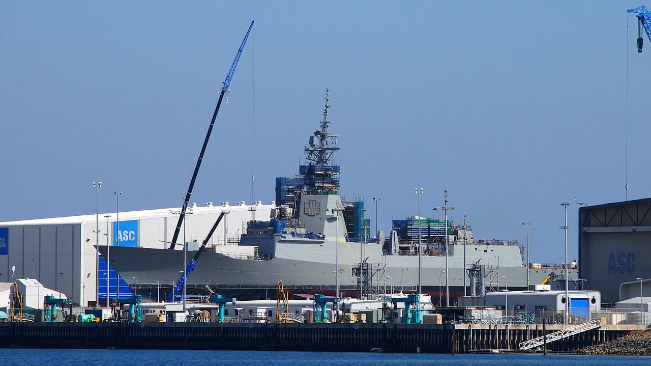 HMAS Hobart under construction