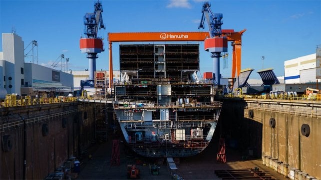 Hanwha Philly Shipbuilding drydock construction