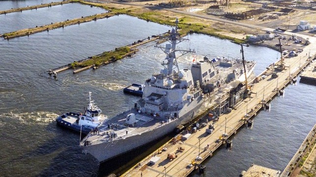 Ingalls Expands Shipyard Facility Docking New U.S. Navy Destroyer