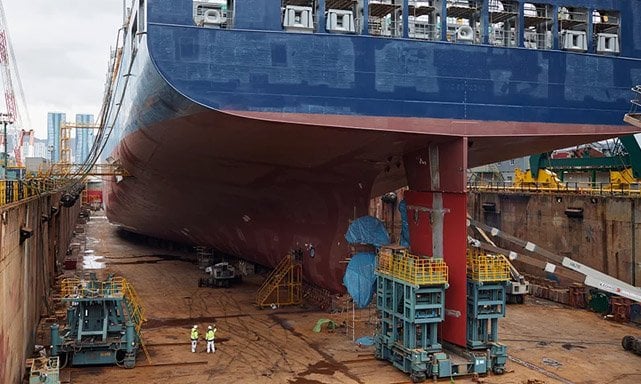 vessel in dry dock