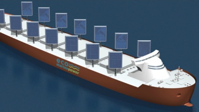 eco ships that uses wind and solar power