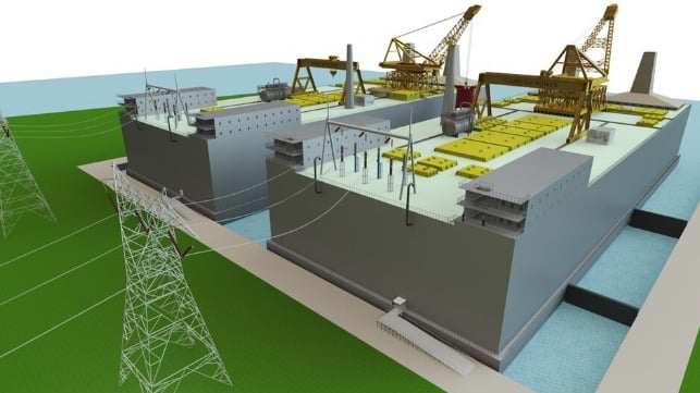 Molten salt reactor power barge 