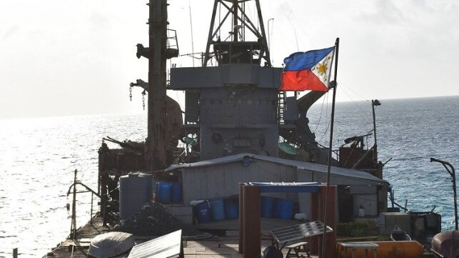 The deteriorating Philippine outpost at Second Thomas Shoal (file image courtesy AFP)
