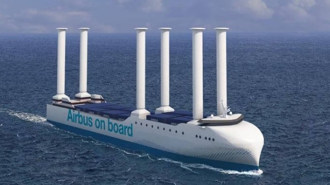 dual-fuel and wind rotor ro-ro cargo ship