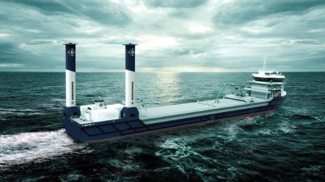 zero emission bulker with rotor sails