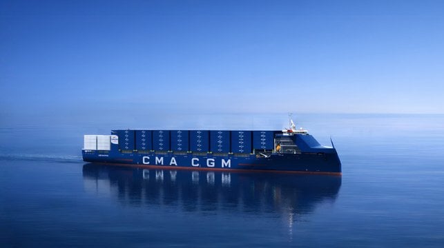 rendering of Indian-built containership