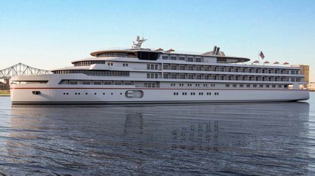 contemporary American river cruise ship