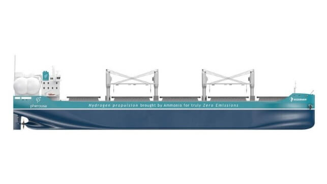 bulker using ammonia cracking for propulsion power