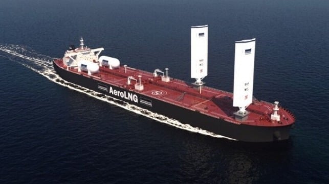 wind propulsion on dual-fuel tanker