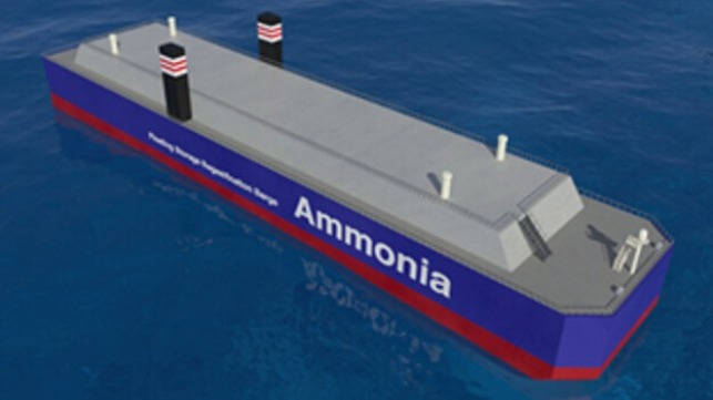Ammonia storage and regasification barge 