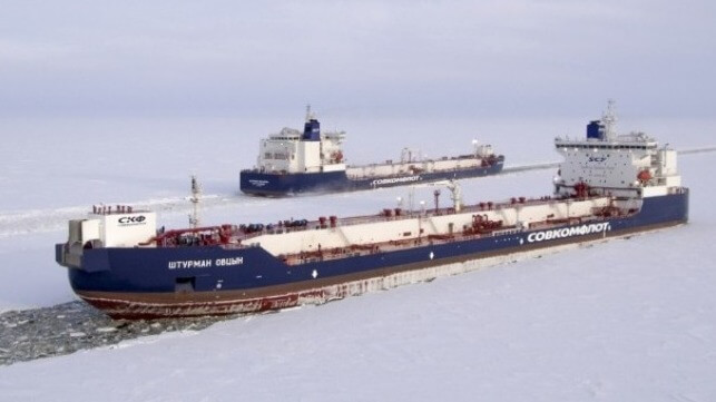 Arctic shuttle tankers operated by Sovcomflot