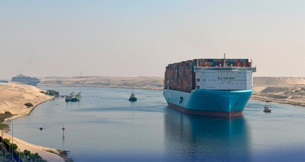 Maersk containership in the Suez Canal