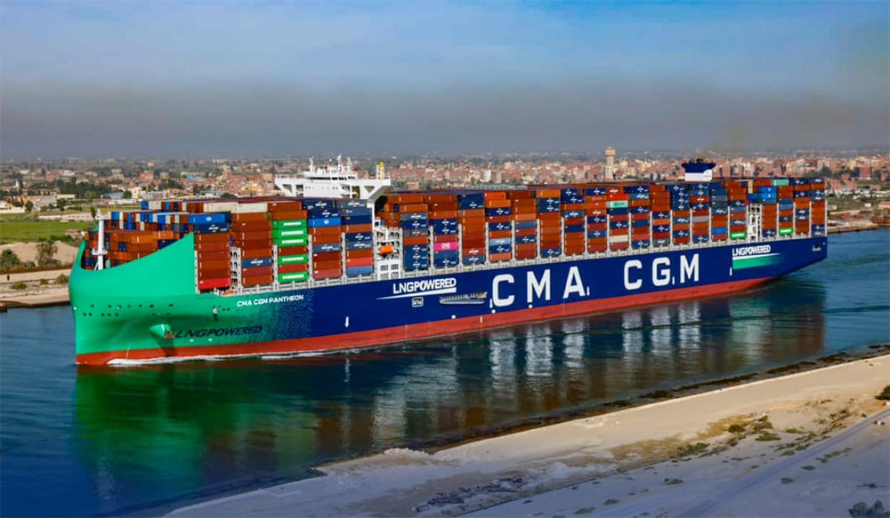 containership in the Suez Canal