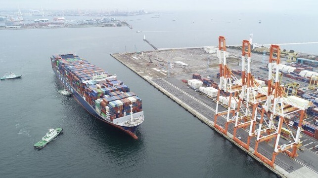 CMA CGM largest containenrship in Yokohama