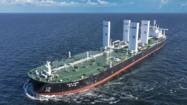 VLCC with raigid sails