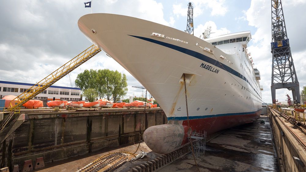 Cruise vessel Magellan at Damen Shiprepair Amsterdam