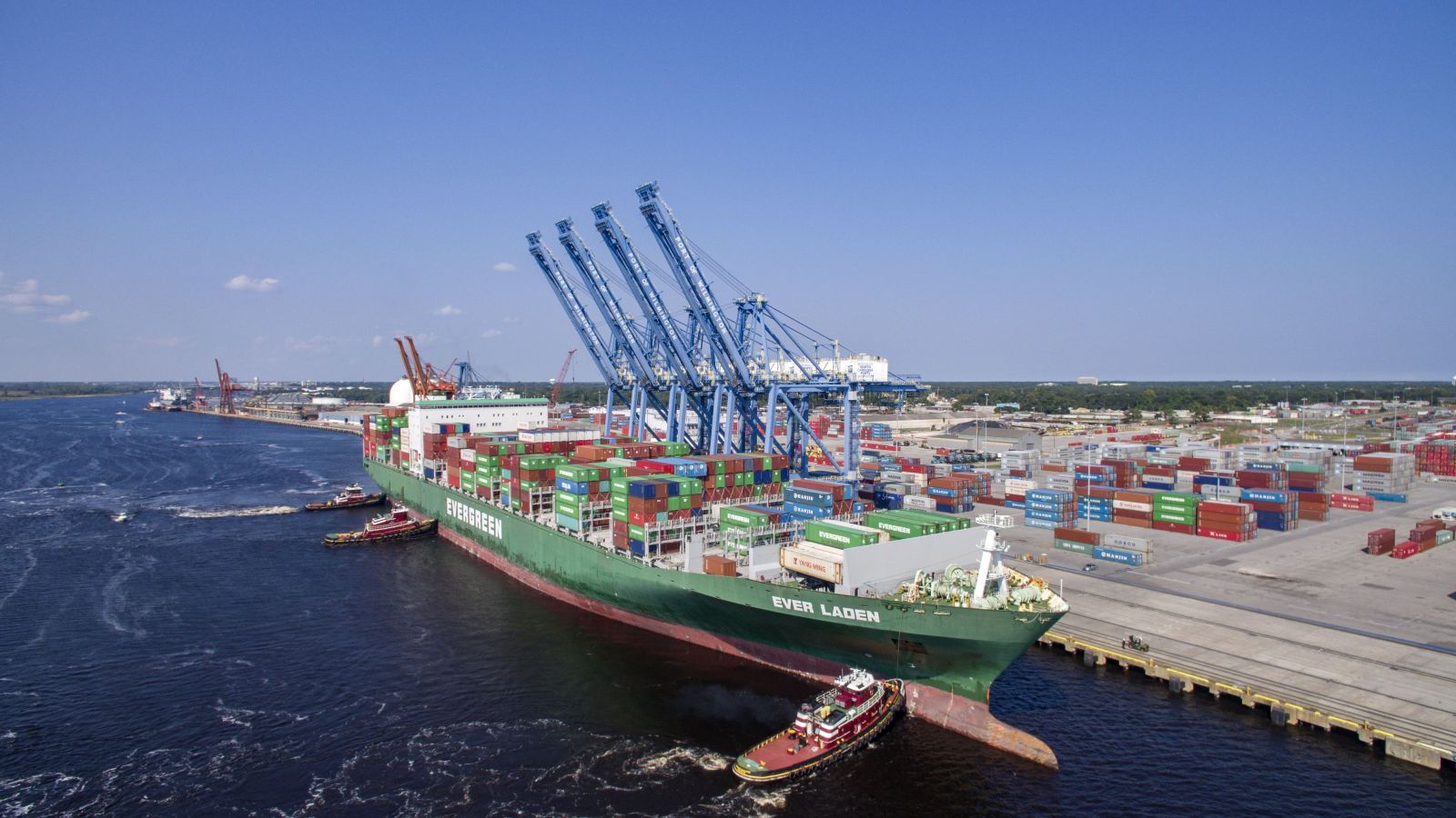 Evergreen Marks Arrival at North Carolina Ports with 8,500 TEU Vessel