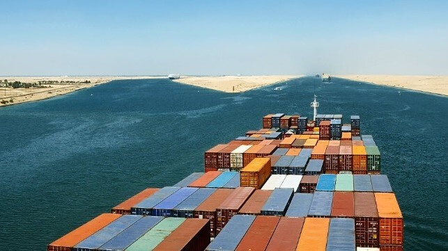 TMC Marine image of traffic on the Suez Canal