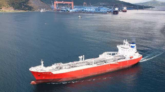 Exmar LPG carrier sailing away from DSME