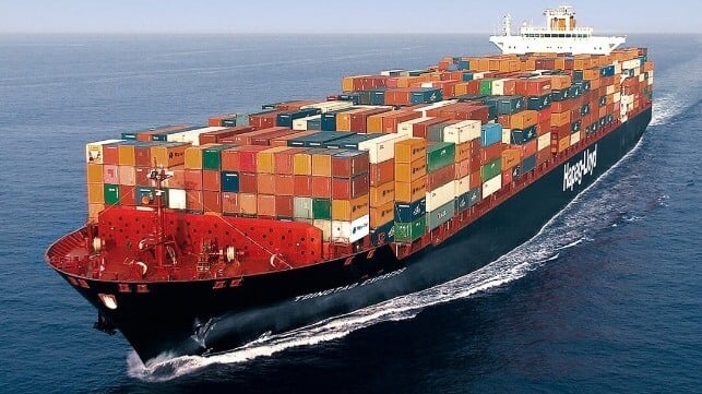 containership at sea