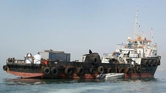 Tasnim photo of a fuel smuggling OSV