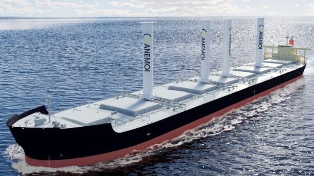 study wind propulsion rotor sails on large ore carrier