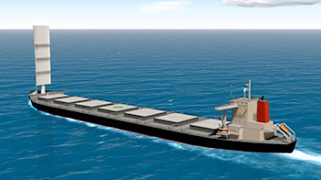 construction of coal carrier with with wind sail propulsion 
