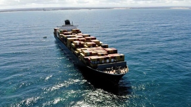 MSC containership at anchor